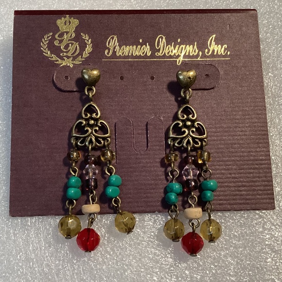 Premium Designs, Inc. Gold Tone/Multi Color Drop Earrings - Picture 6 of 7